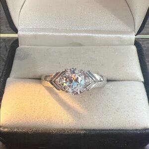 Elegant Silver Diamond Ring